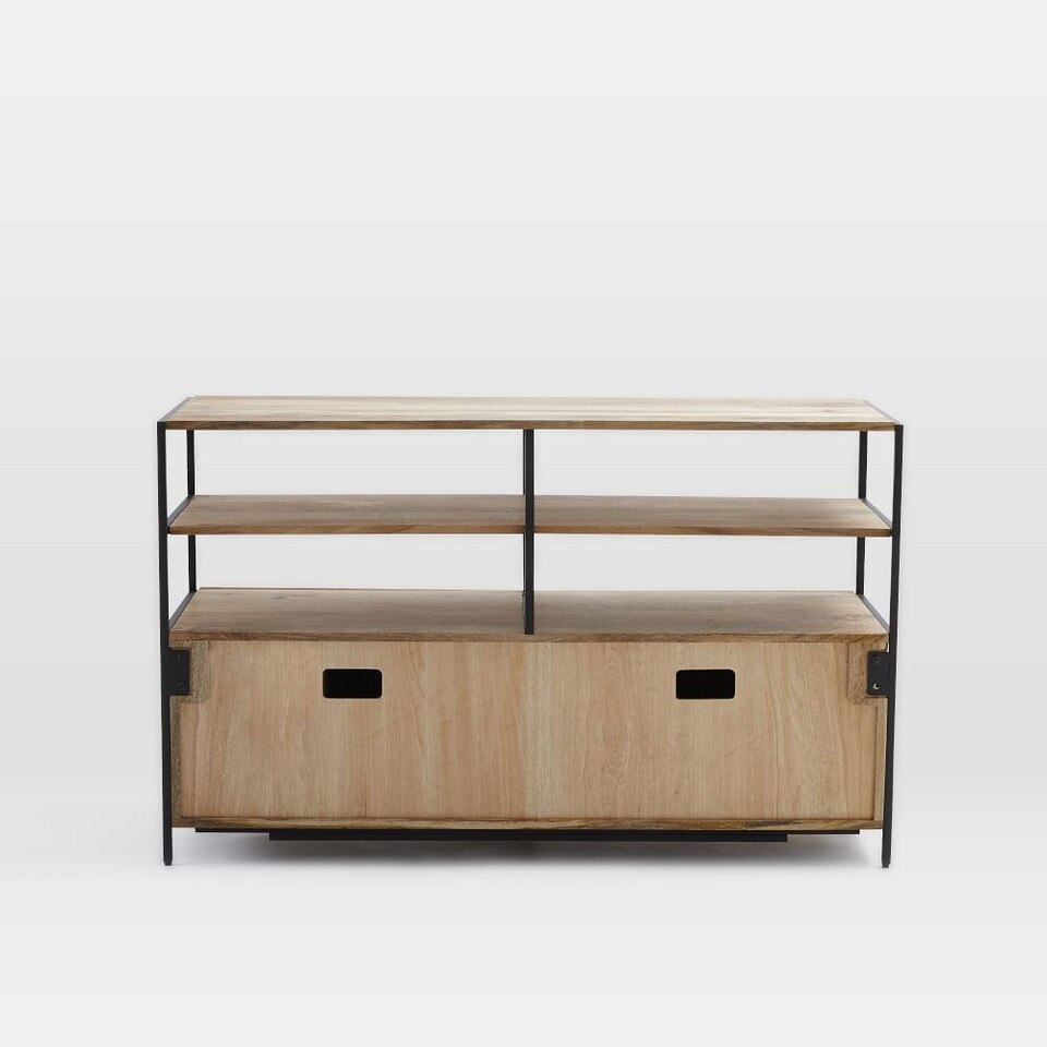 Industrial Modular Media Set w/ Open + Closed Storage (211 cm) West